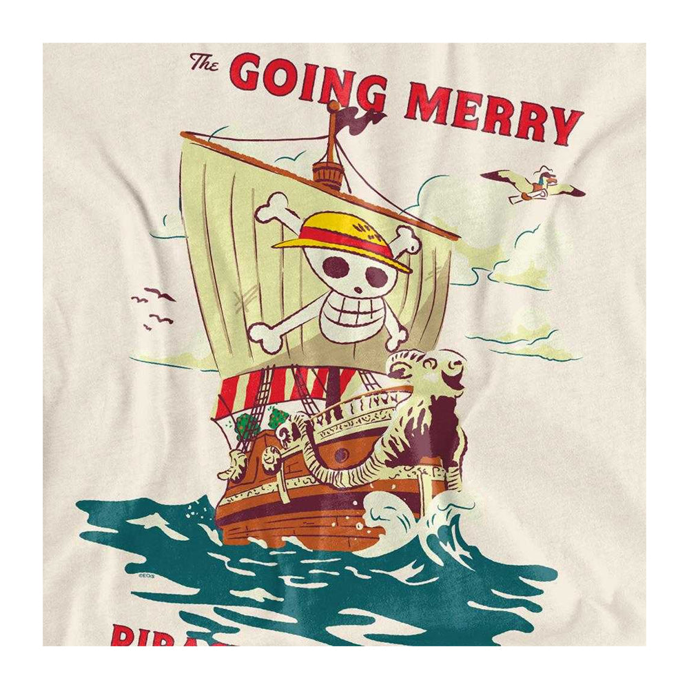 Natural - Side - One Piece Womens-Ladies Going Merry Vintage Poster T-Shirt