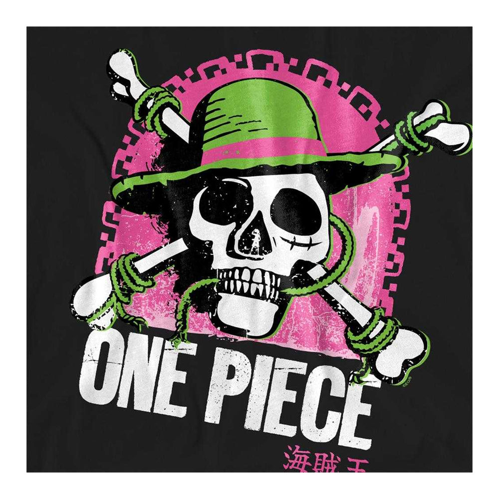 Black - Side - One Piece Womens-Ladies Jolly Roger T-Shirt