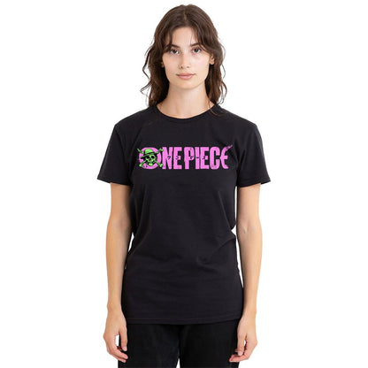 Black - Lifestyle - One Piece Womens-Ladies Monkey D. Luffy Jolly Roger Logo T-Shirt