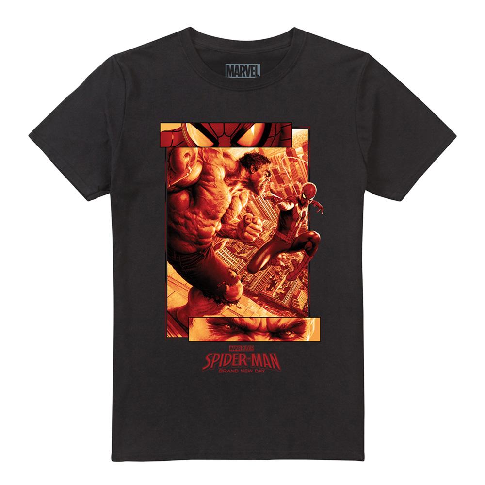 Black - Front - Spider-Man: Brand New Day Unisex Adult Hulk Parker Fight T-Shirt