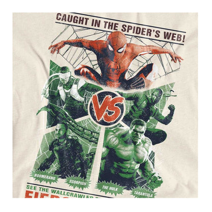 Natural - Side - Spider-Man: Brand New Day Womens-Ladies Fiercest Foes Rumble Ringspun Cotton T-Shirt