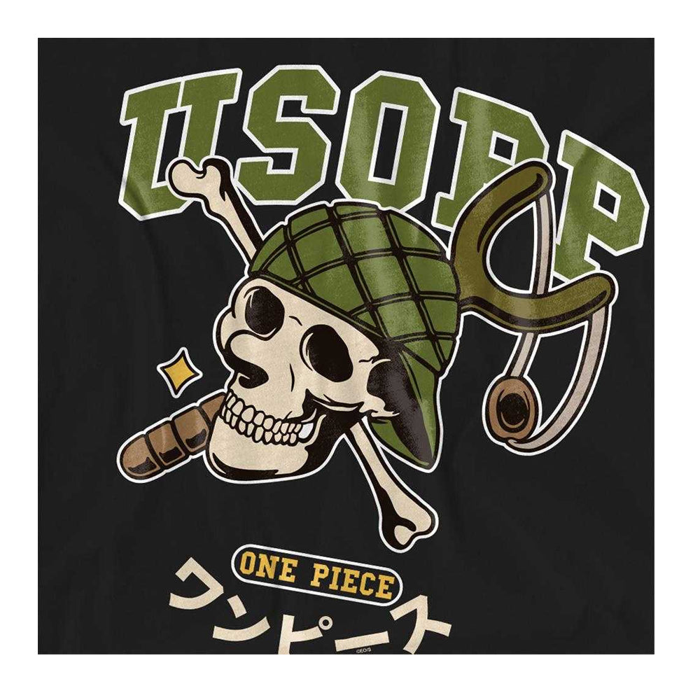 Black - Side - One Piece Womens-Ladies Usopp Collegic Skull T-Shirt