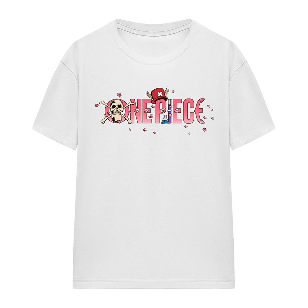 White - Front - One Piece Womens-Ladies Tony Tony Chopper Cherry Blossom Logo T-Shirt