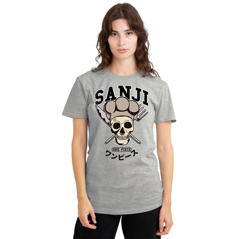 Athletic Heather - Lifestyle - One Piece Womens-Ladies Sanji Collegic Skull T-Shirt