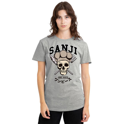 Athletic Heather - Lifestyle - One Piece Womens-Ladies Sanji Collegic Skull T-Shirt