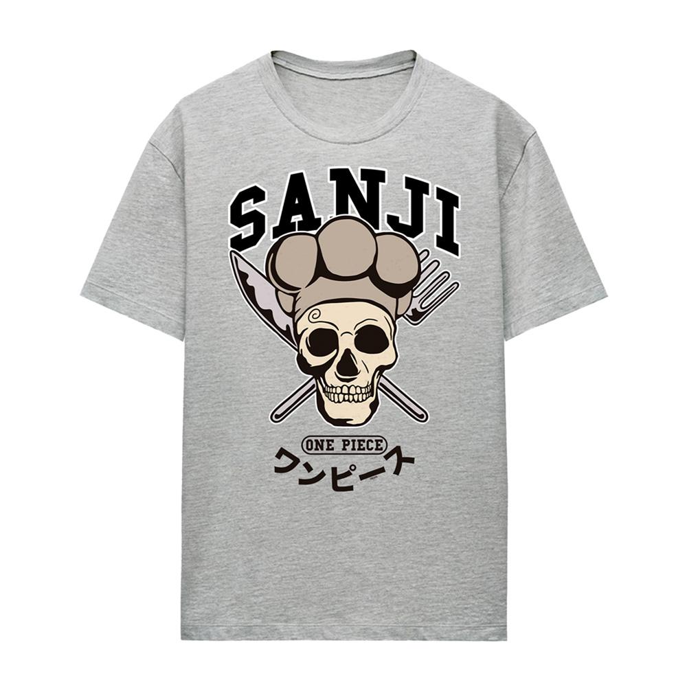 Athletic Heather - Front - One Piece Womens-Ladies Sanji Collegic Skull T-Shirt