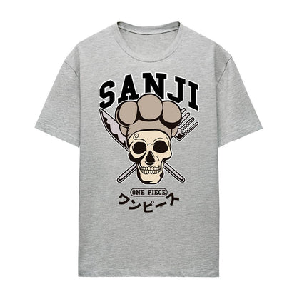 Athletic Heather - Front - One Piece Womens-Ladies Sanji Collegic Skull T-Shirt