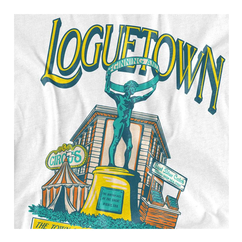 White - Side - One Piece Womens-Ladies Loguetown Market T-Shirt