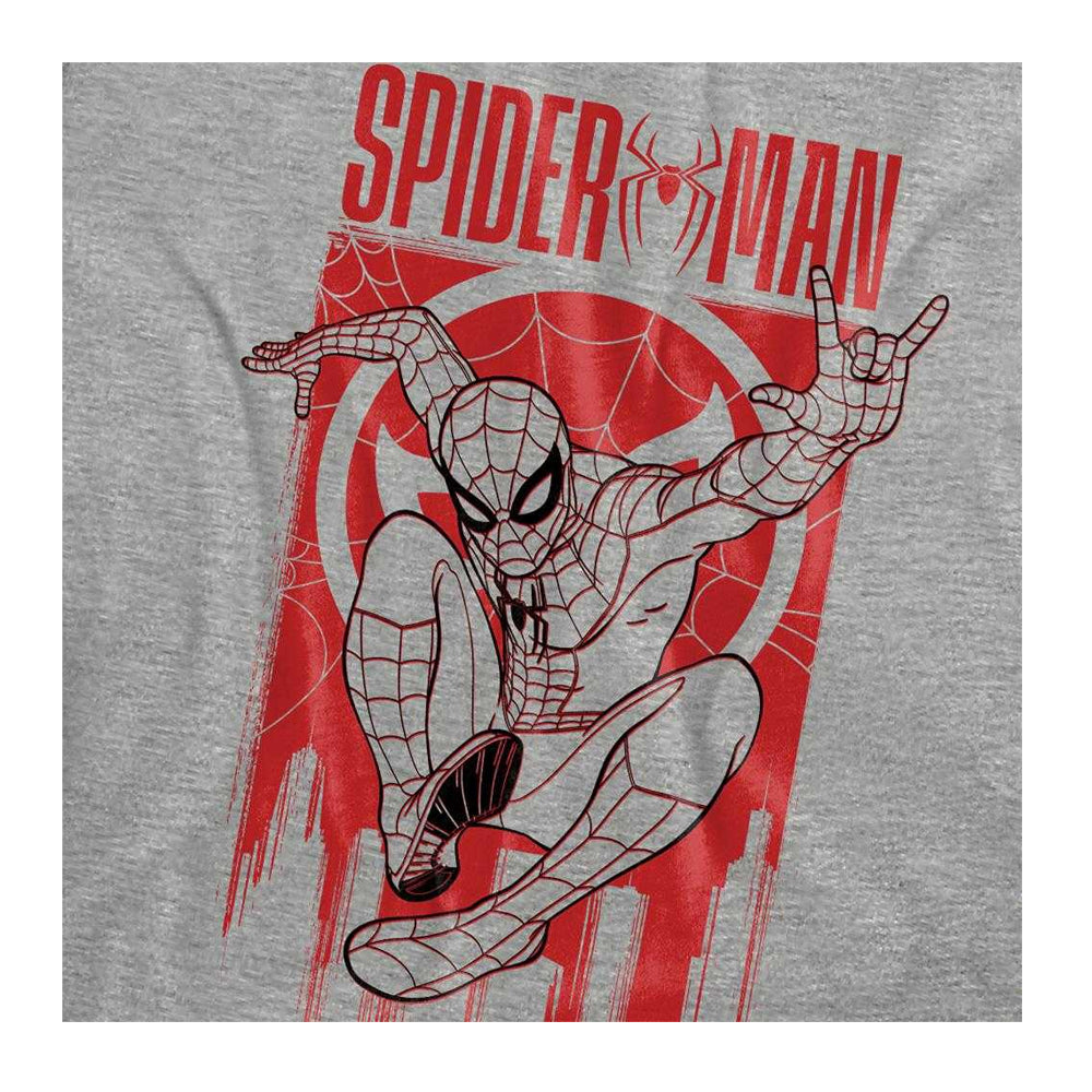 Athletic Heather - Side - Spider-Man: Brand New Day Womens-Ladies Swinging Hero Spider-Man T-Shirt