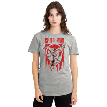 Athletic Heather - Lifestyle - Spider-Man: Brand New Day Womens-Ladies Swinging Hero Spider-Man T-Shirt
