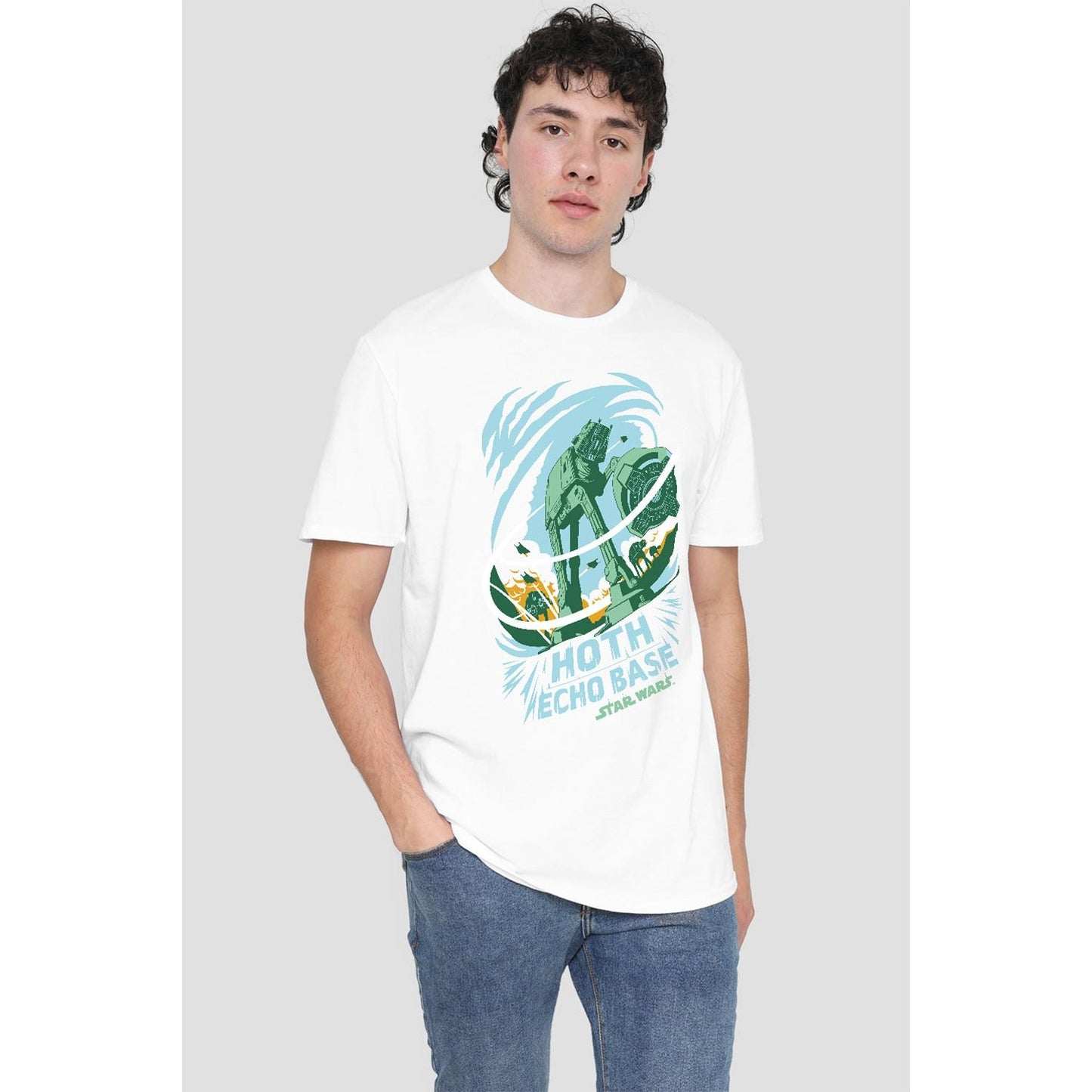 White - Back - Star Wars Mens Echo Base Attack T-Shirt