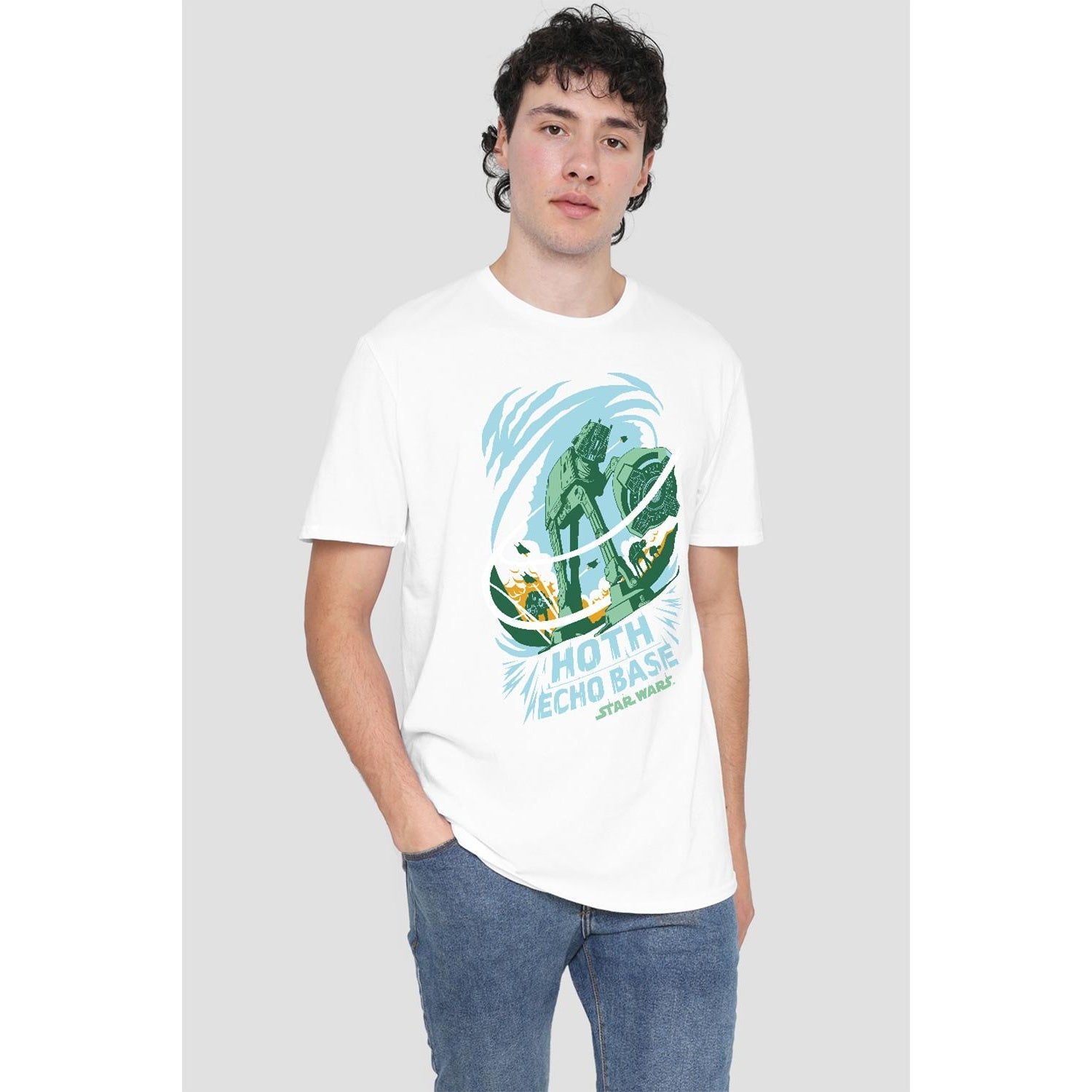 White - Back - Star Wars Mens Echo Base Attack T-Shirt