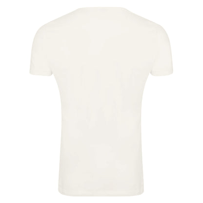 Natural - Back - NASA Mens Badge Cotton T-Shirt