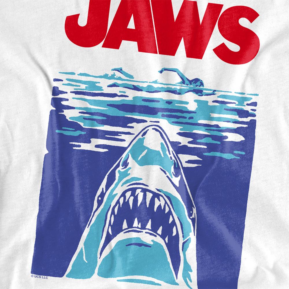 White - Side - Jaws Childrens-Kids 50th Poster T-Shirt
