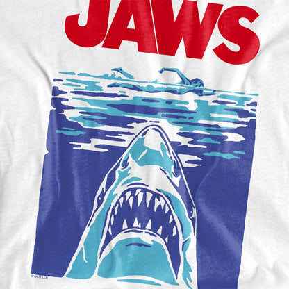 White - Side - Jaws Childrens-Kids 50th Poster T-Shirt