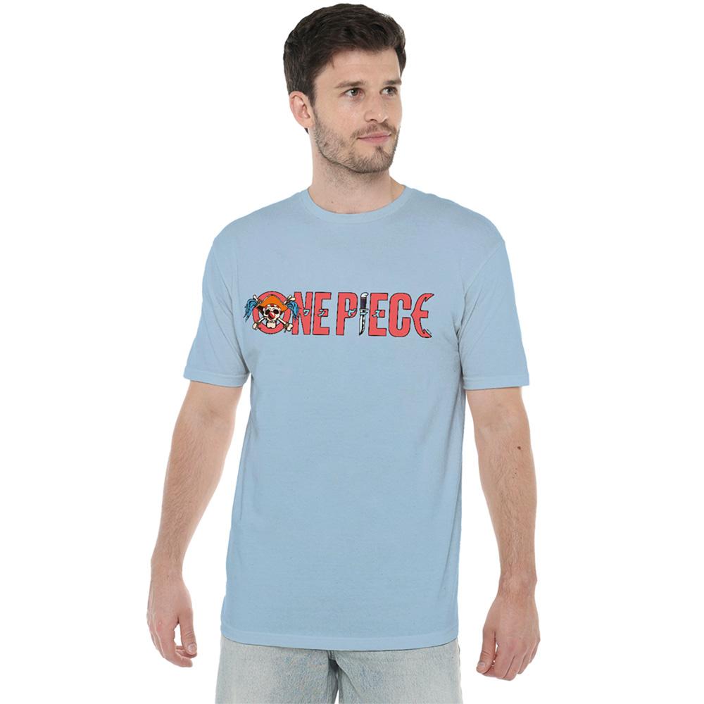 Light Blue - Lifestyle - One Piece Unisex Adult Buggy the Clown Logo T-Shirt