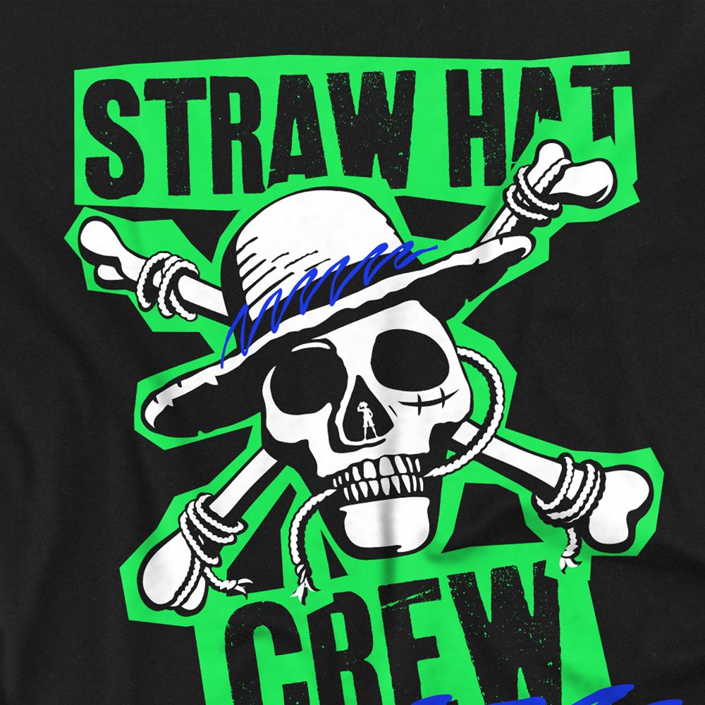 Black - Side - One Piece Unisex Adult Straw Hat Crew Scrapbook Ringspun Cotton Midweight T-Shirt