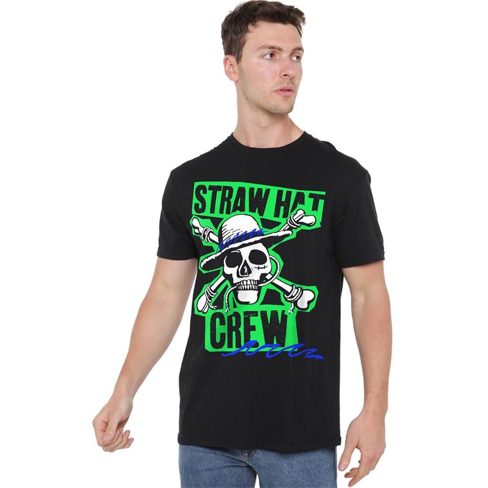Black - Lifestyle - One Piece Unisex Adult Straw Hat Crew Scrapbook Ringspun Cotton Midweight T-Shirt