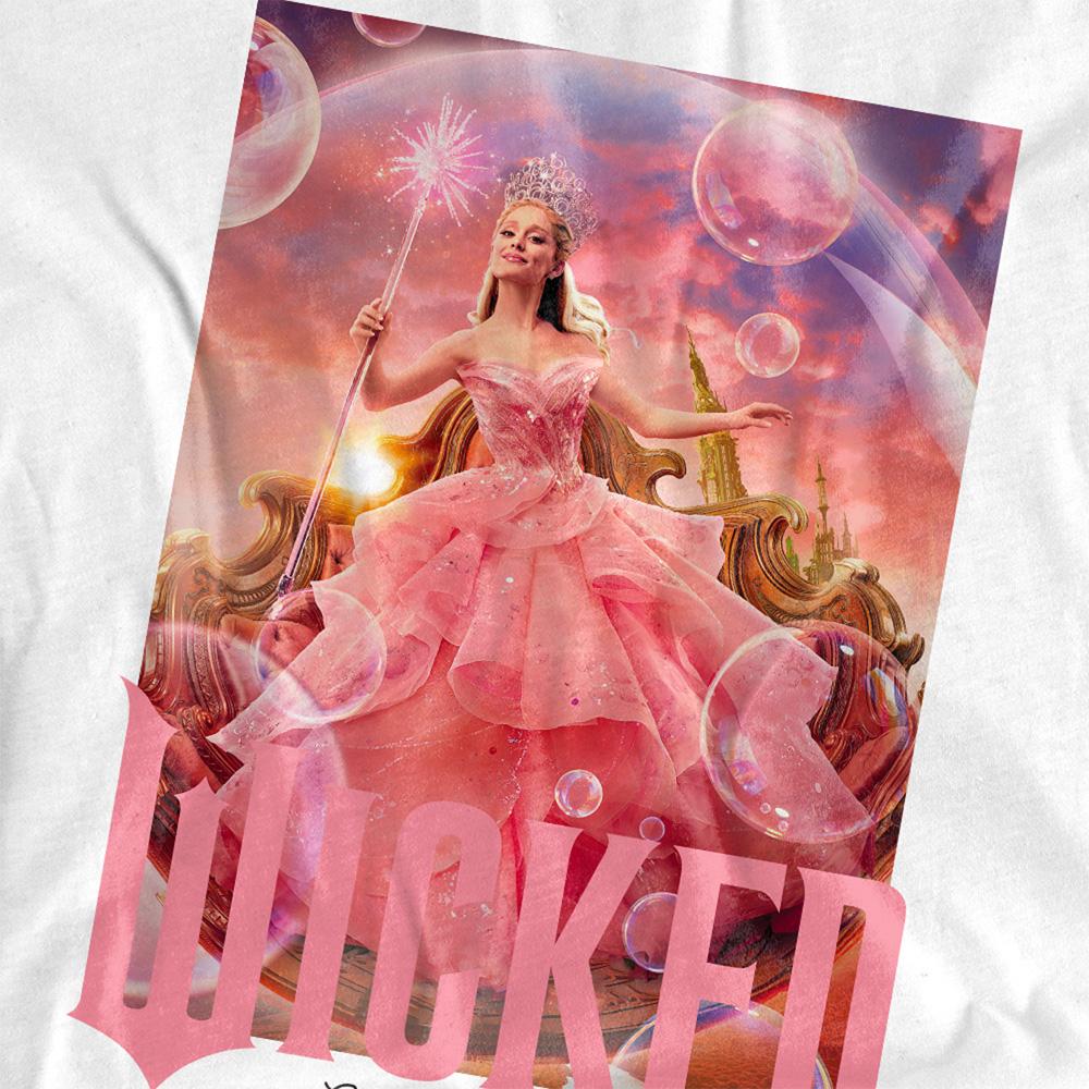 White - Side - Wicked Womens-Ladies Glinda Bubble T-Shirt