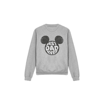 Sport Heather - Front - Disney Unisex Adult Best Dad Ever Mickey Mouse Sweatshirt