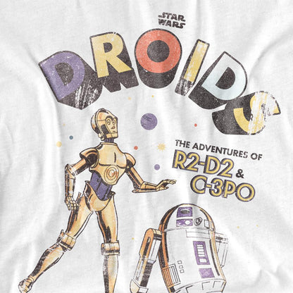 White - Side - Star Wars Womens-Ladies Droids Star Wars T-Shirt