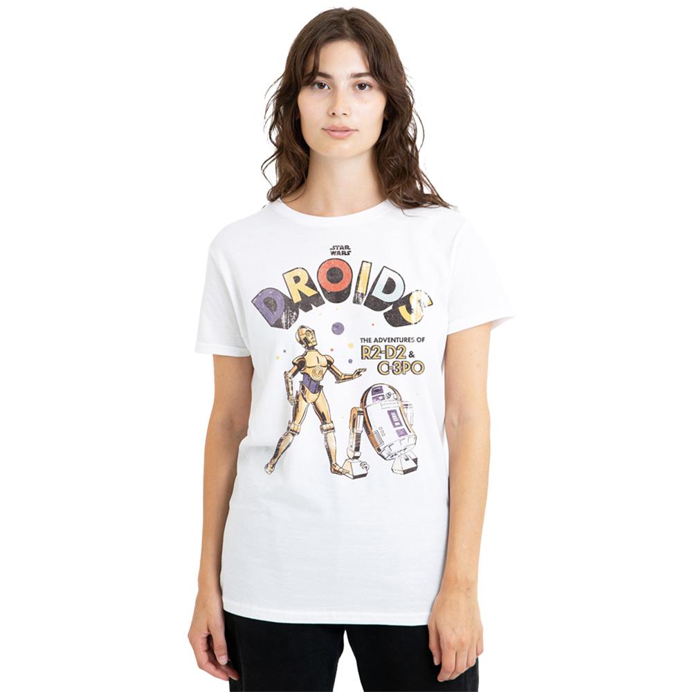 White - Lifestyle - Star Wars Womens-Ladies Droids Star Wars T-Shirt