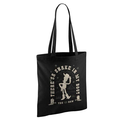Black - Back - Toy Story 5 There´s A Snake In My Boot Woody Tote Bag
