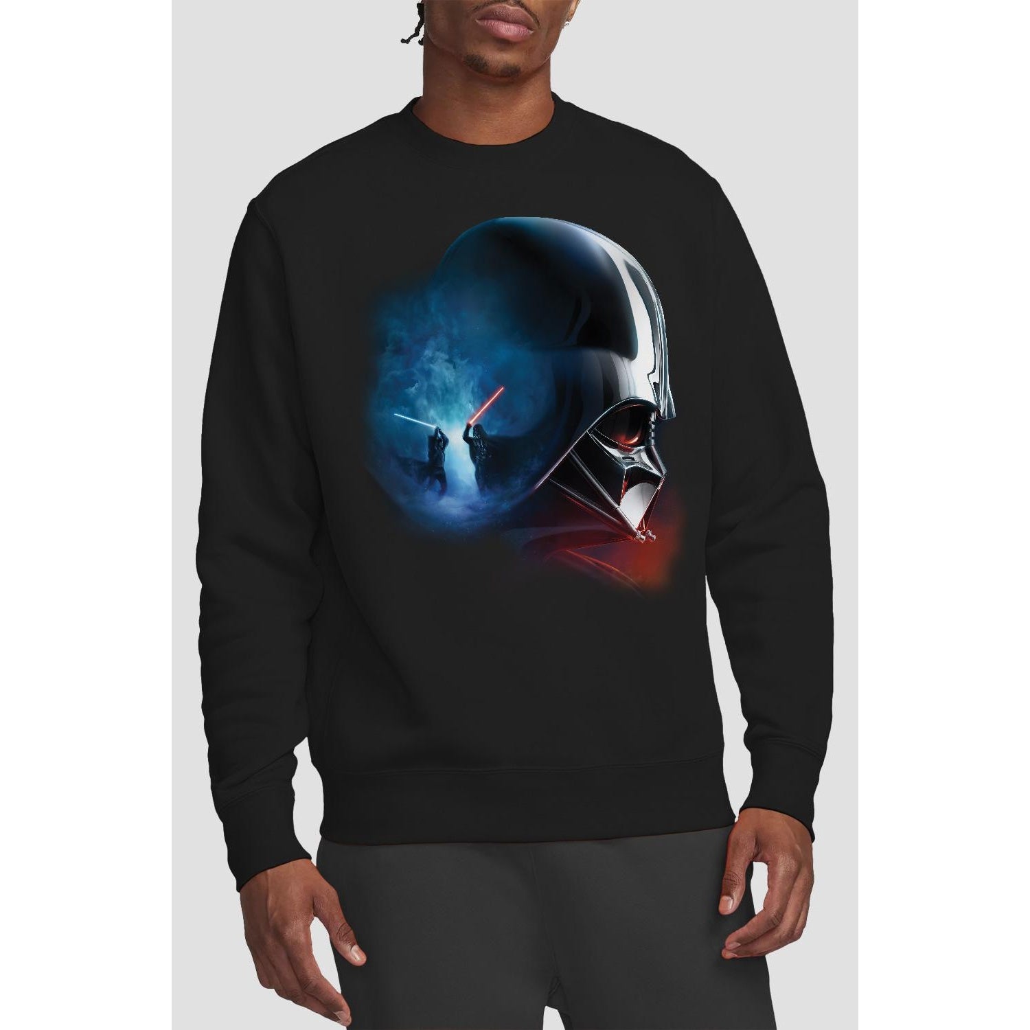 Black - Back - Star Wars Unisex Adult Obi Wan Kenobi Vader Poster Sweatshirt