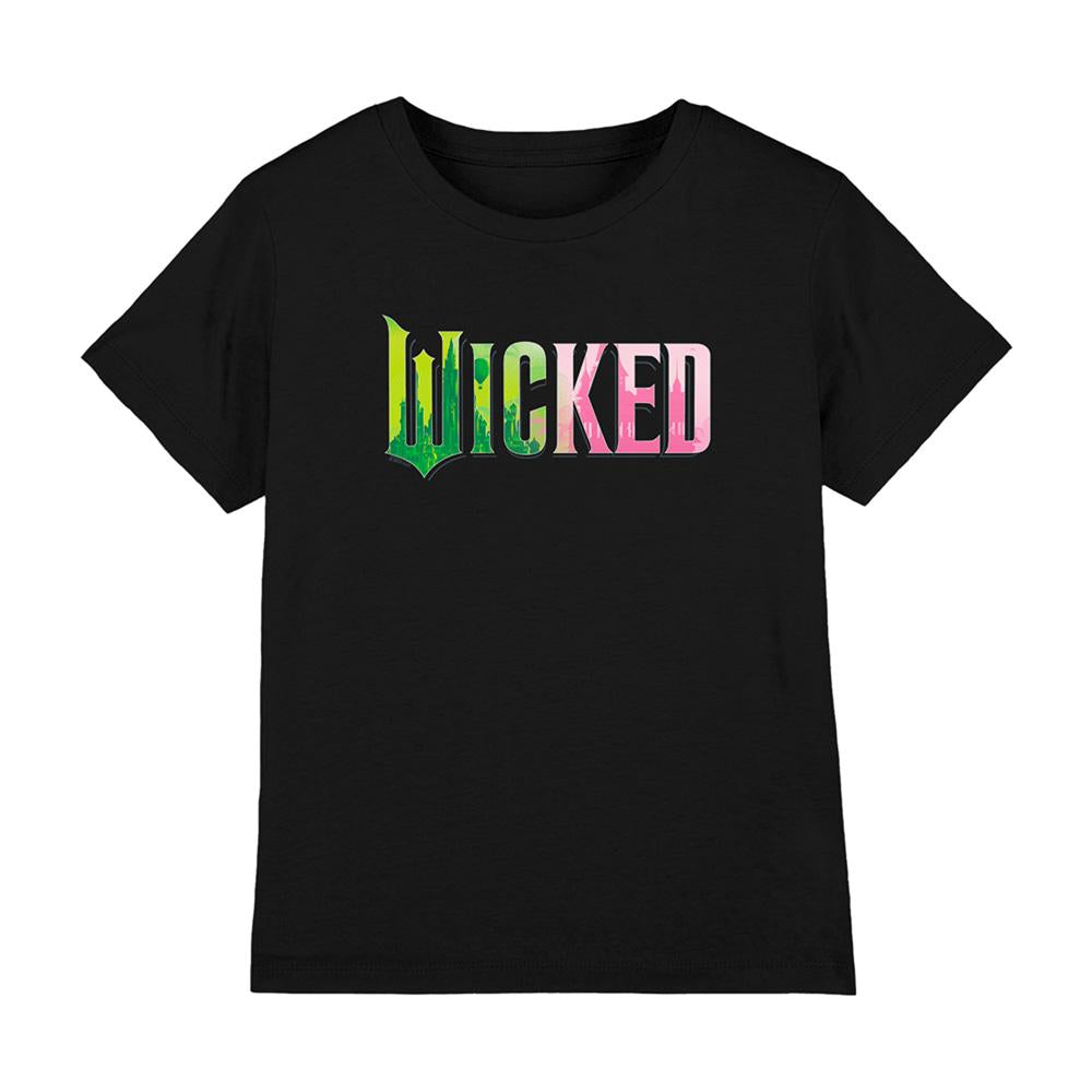 Black - Front - Wicked Childrens-Kids Logo T-Shirt
