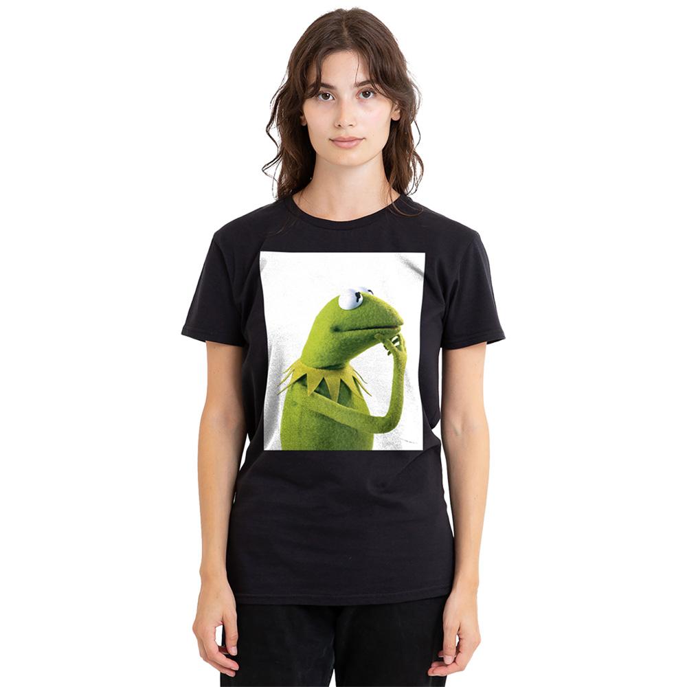 Black - Lifestyle - The Muppets Womens-Ladies The Frog Ponder Kermit T-Shirt