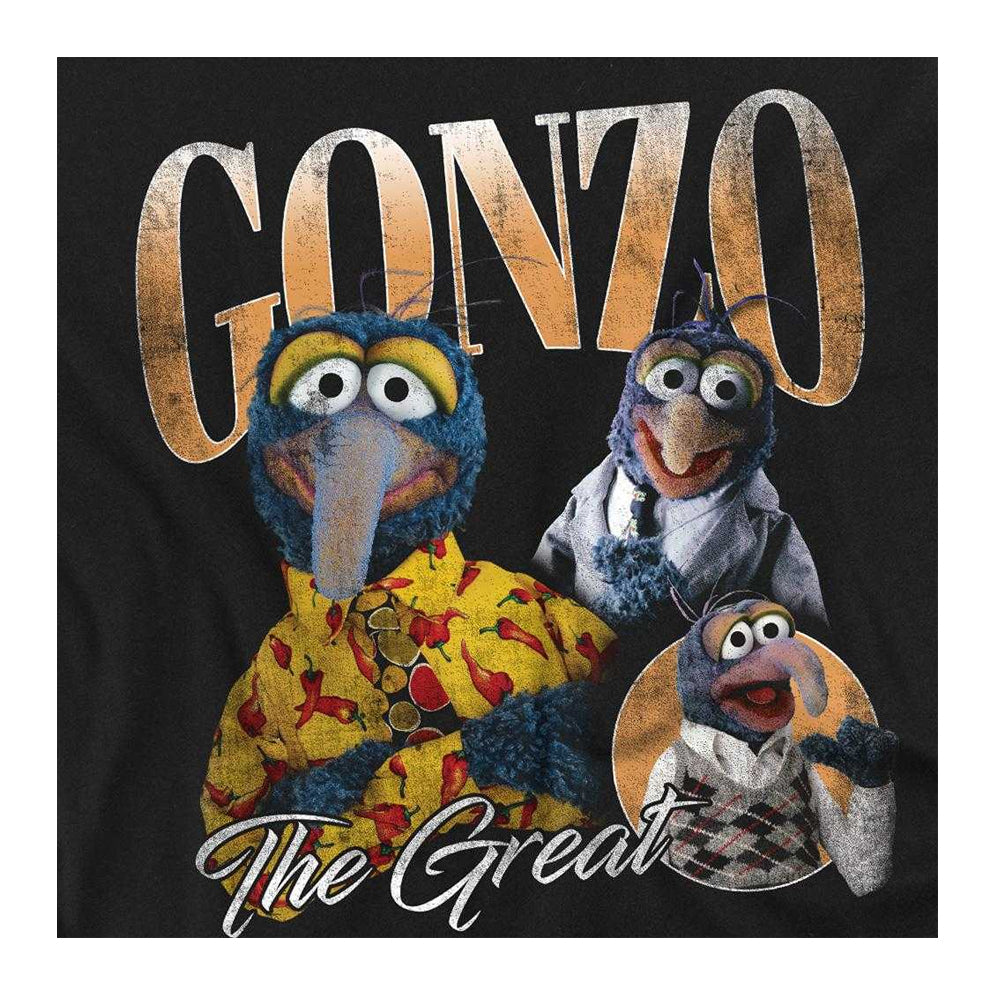 Black - Side - The Muppets Womens-Ladies Gonzo Homage Fitted T-Shirt