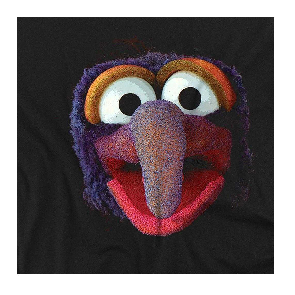 Black - Side - The Muppets Womens-Ladies Gonzo Face Fitted T-Shirt