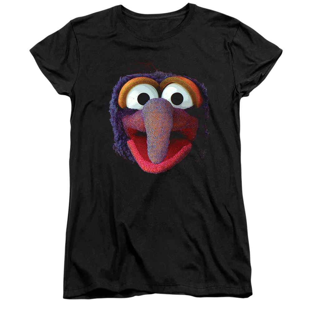 Black - Front - The Muppets Womens-Ladies Gonzo Face Fitted T-Shirt