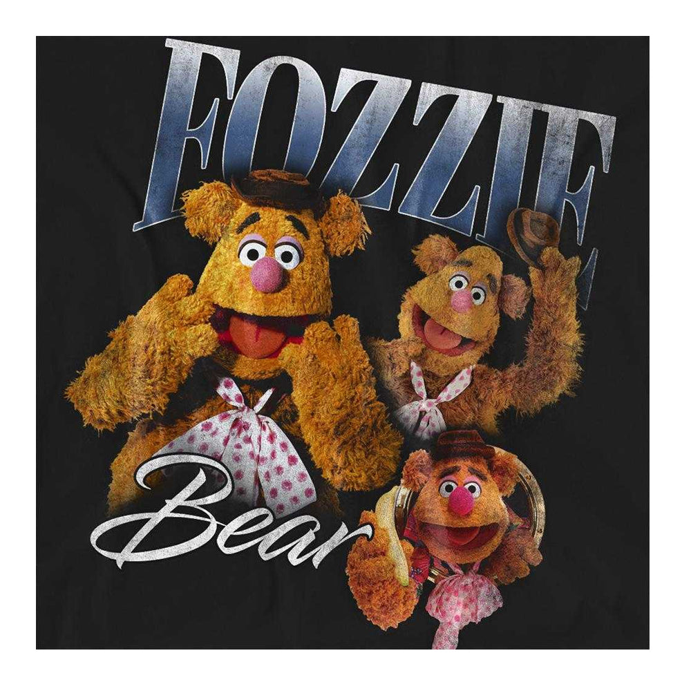 Black - Side - The Muppets Womens-Ladies Fozzie Bear Homage T-Shirt