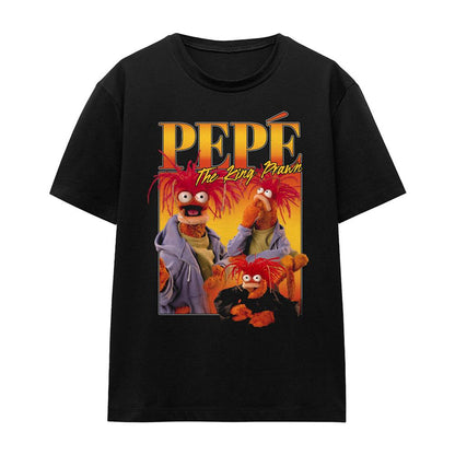 Black - Front - The Muppets Womens-Ladies Pepe Homage T-Shirt