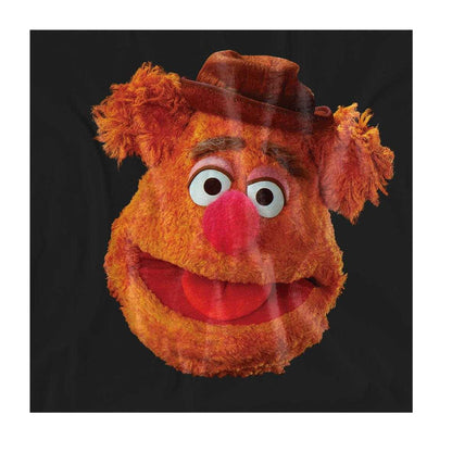 Black - Side - The Muppets Womens-Ladies Fozzie Bear Face T-Shirt