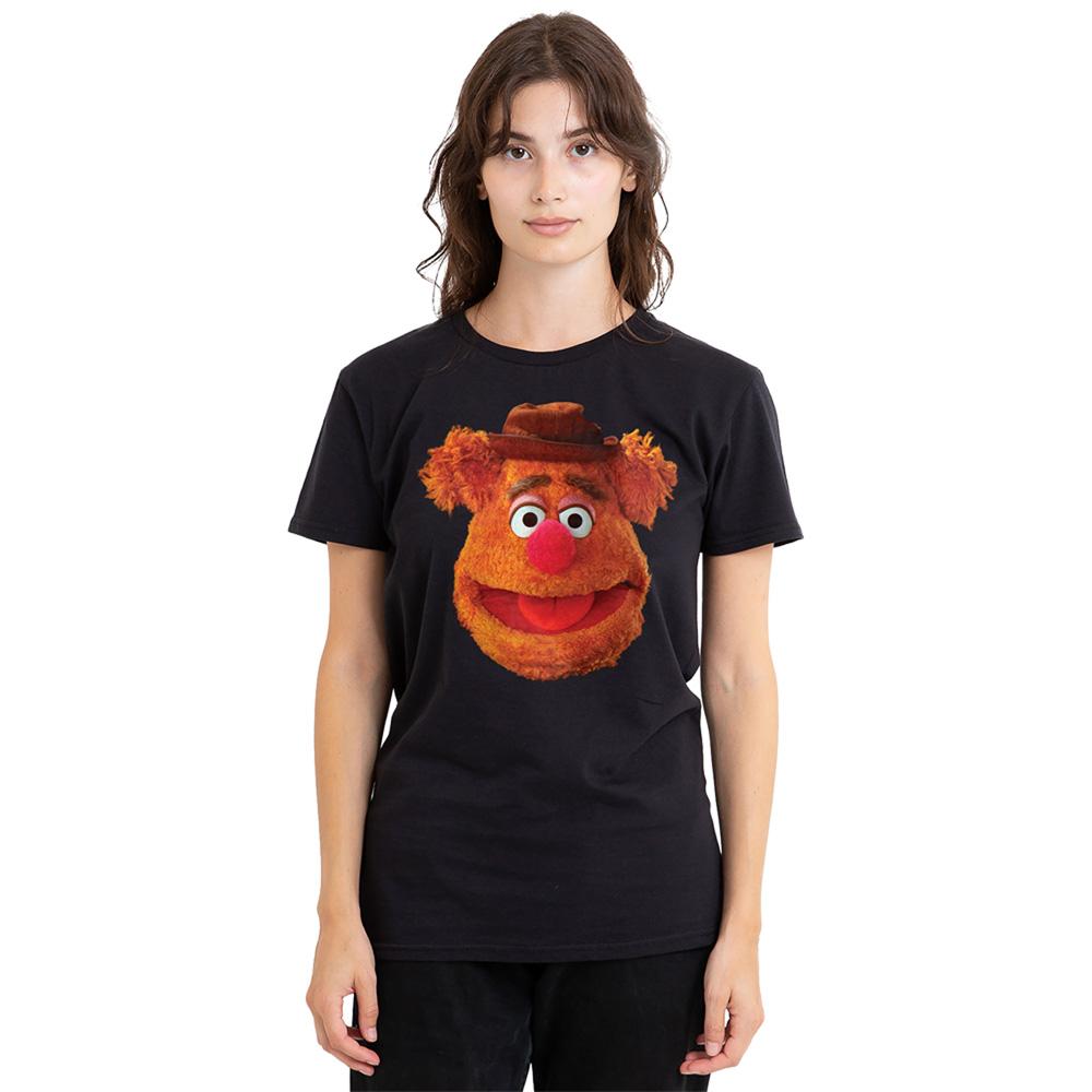Black - Lifestyle - The Muppets Womens-Ladies Fozzie Bear Face T-Shirt
