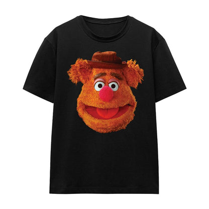 Black - Front - The Muppets Womens-Ladies Fozzie Bear Face T-Shirt