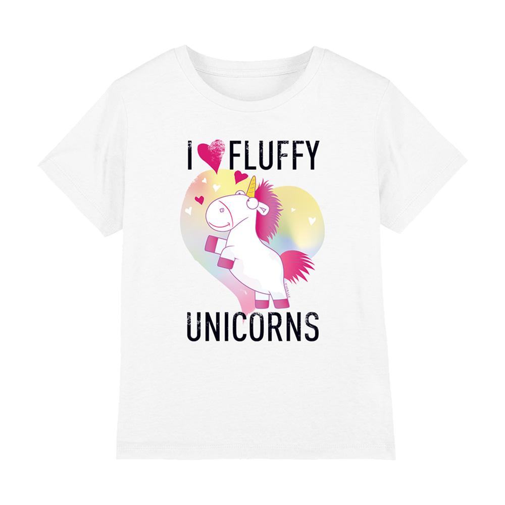 White - Front - Despicable Me Childrens-Kids I Love Fluffy Unicorns T-Shirt