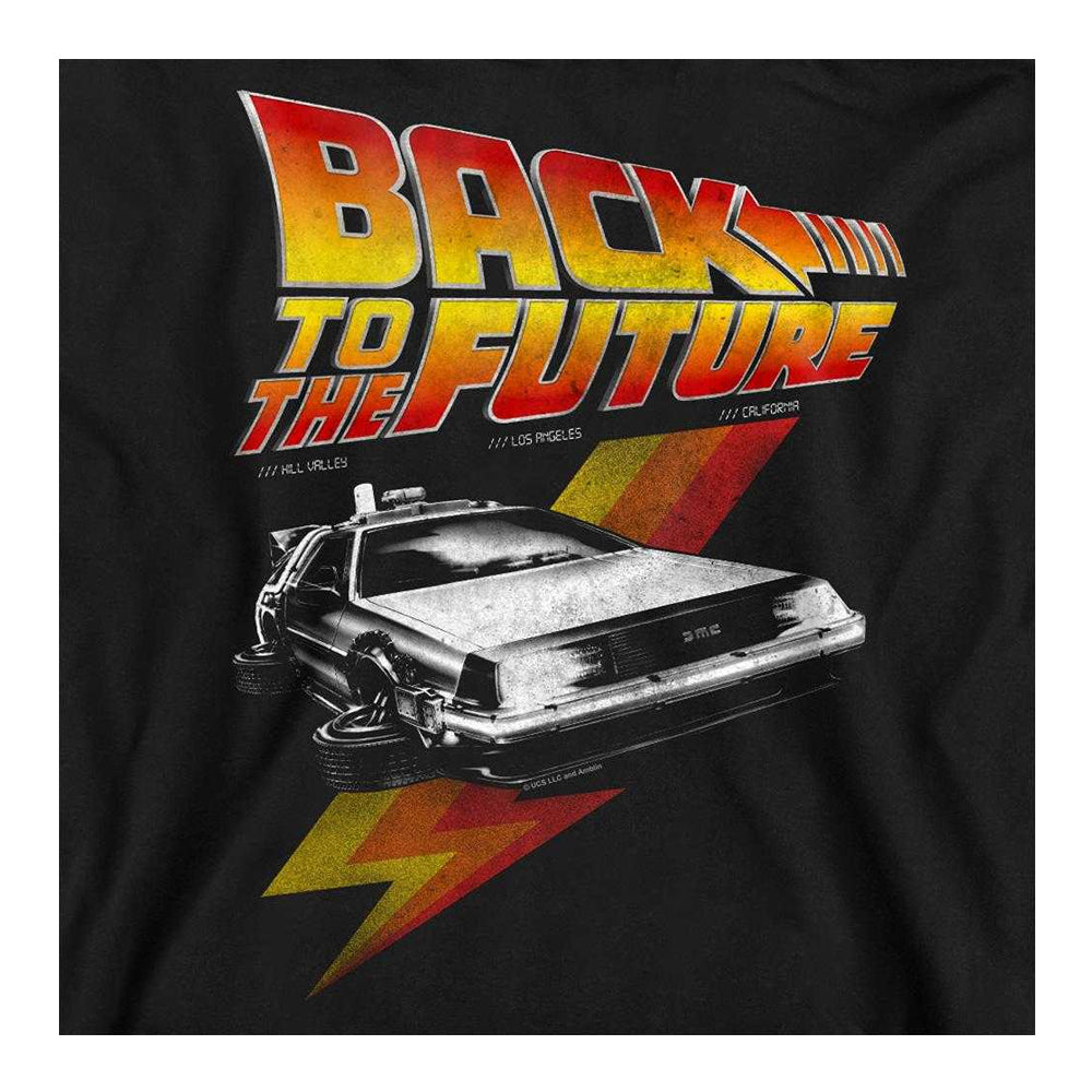 Black - Side - Back To The Future Unisex Adult Retro Midweight Sweatshirt