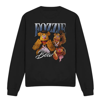 Black - Front - The Muppets Unisex Adult Fozzie Bear Homage Midweight Long-Sleeved Sweatshirt