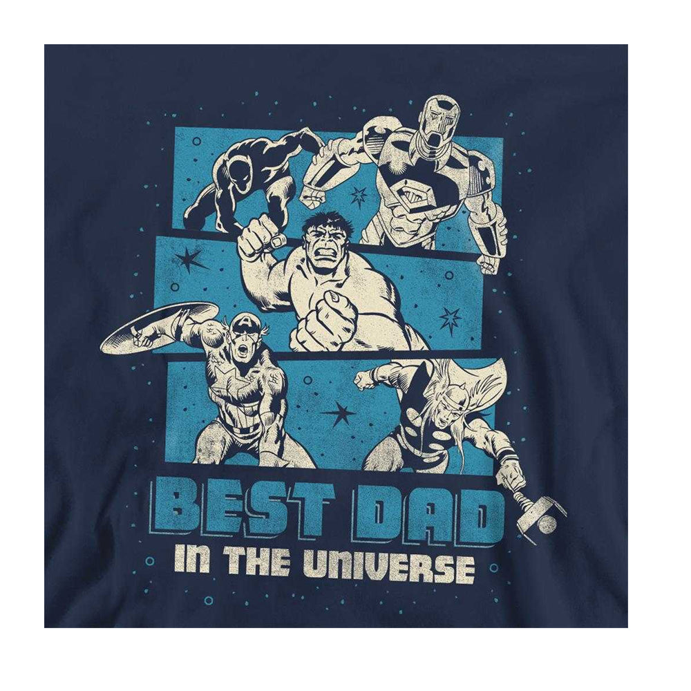 Navy - Side - Marvel Unisex Adult Best Dad In The Universe Sweatshirt