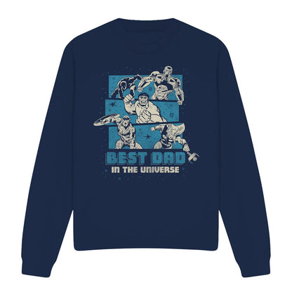 Navy - Front - Marvel Unisex Adult Best Dad In The Universe Sweatshirt