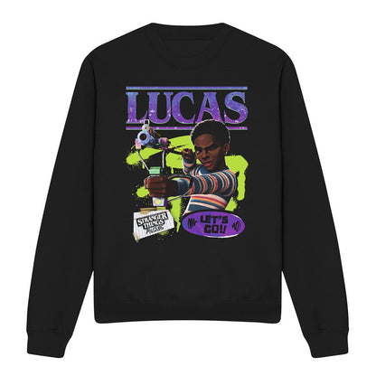 Black - Front - Stranger Things: Tales from ´85 Unisex Adult Lucas Sweatshirt