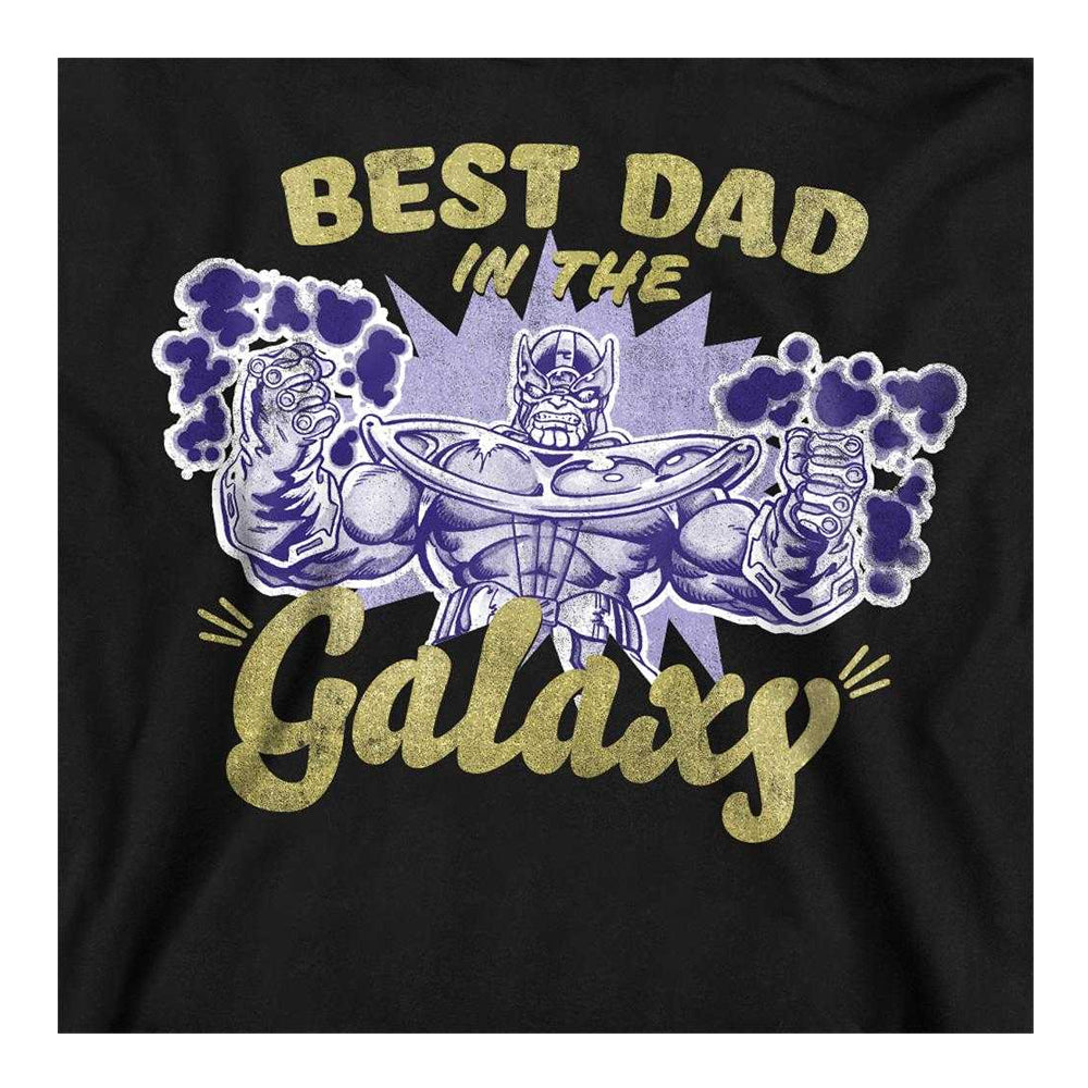 Black - Side - Marvel Unisex Adult Best Dad In The Galaxy Thanos Sweatshirt