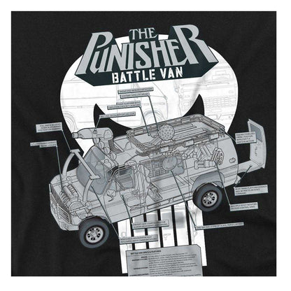 Black - Side - The Punisher Unisex Adult Battle Van Specs T-Shirt