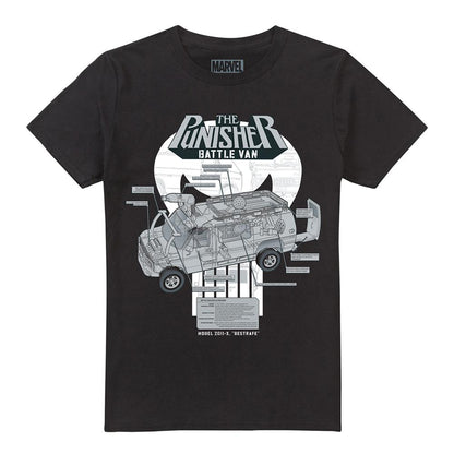 Black - Front - The Punisher Unisex Adult Battle Van Specs T-Shirt