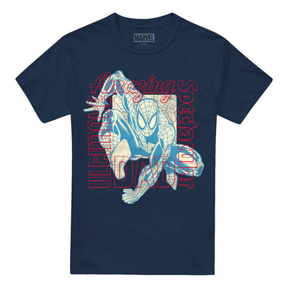 Navy - Front - The Amazing Spider-Man Unisex Adult Spectacular Ultimate Dad T-Shirt