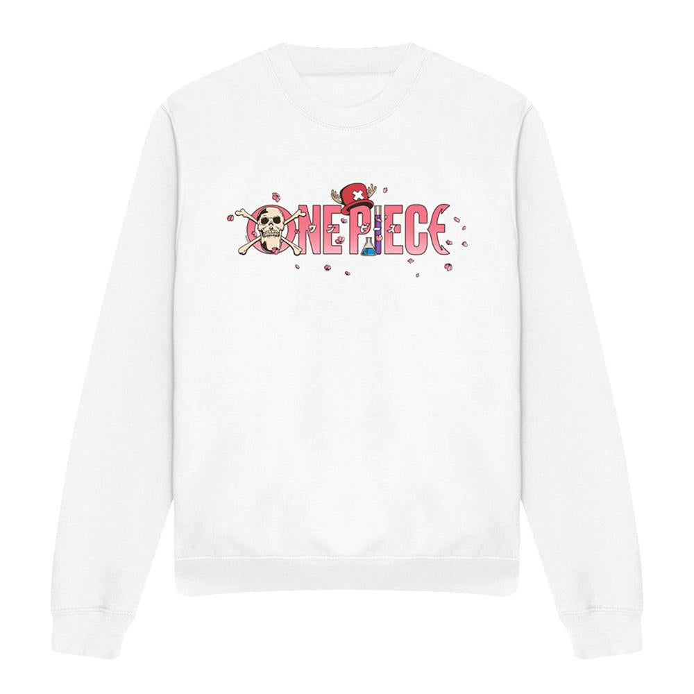 White - Front - One Piece Unisex Adult Tony Tony Chopper Cherry Blossom Sweatshirt