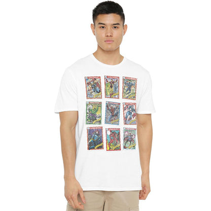 White - Lifestyle - Marvel Unisex Adult Grid Retro Trading Card T-Shirt